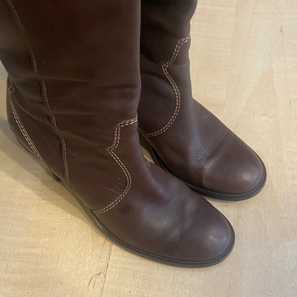 Franco Sarto Dark Brown Heeled Boots - Picture 2 of 5